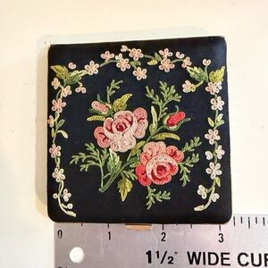 Vintage Petit Point Embroidered Compact Circa 1940’d